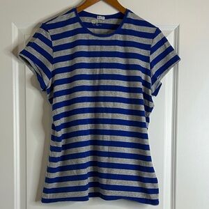 Vintage GAP Stretch Blue and Gray Striped Short Sleeve Tee